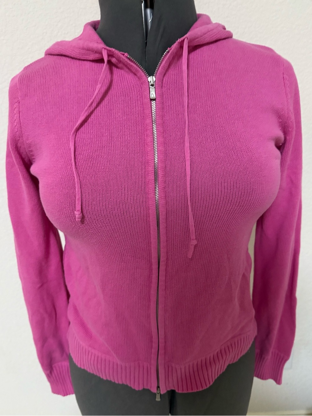 Liz Claiborne Hot Pink Zip Hoodie Sweater
